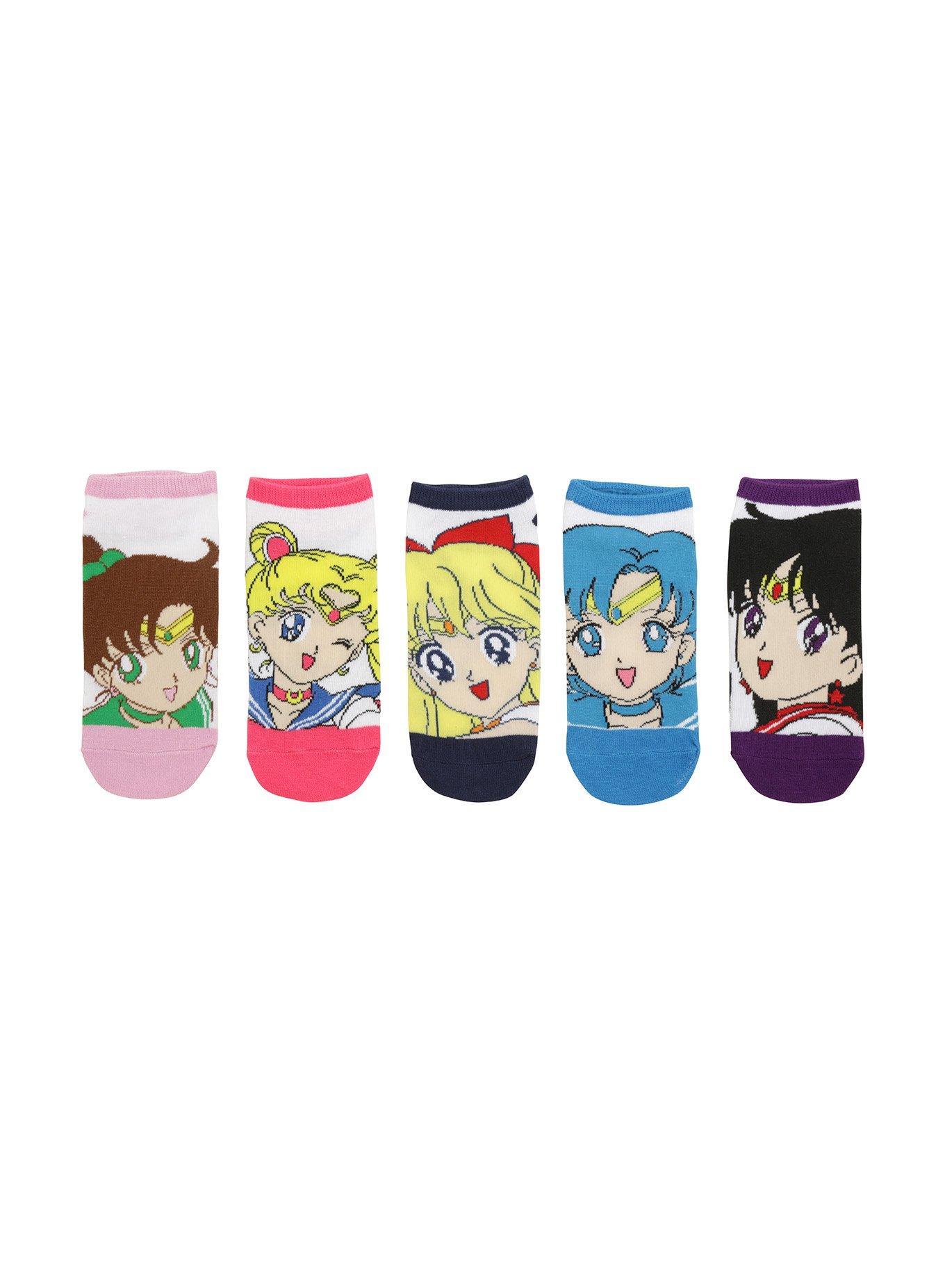 Sailor Moon Sailor Guardians Character No-Show Socks 5 Pair, , alternate