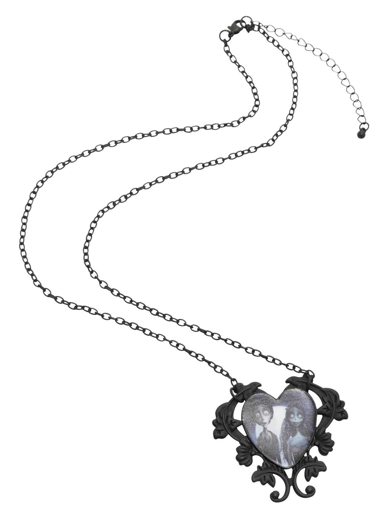 Corpse Bride Filigree Heart Necklace, , alternate