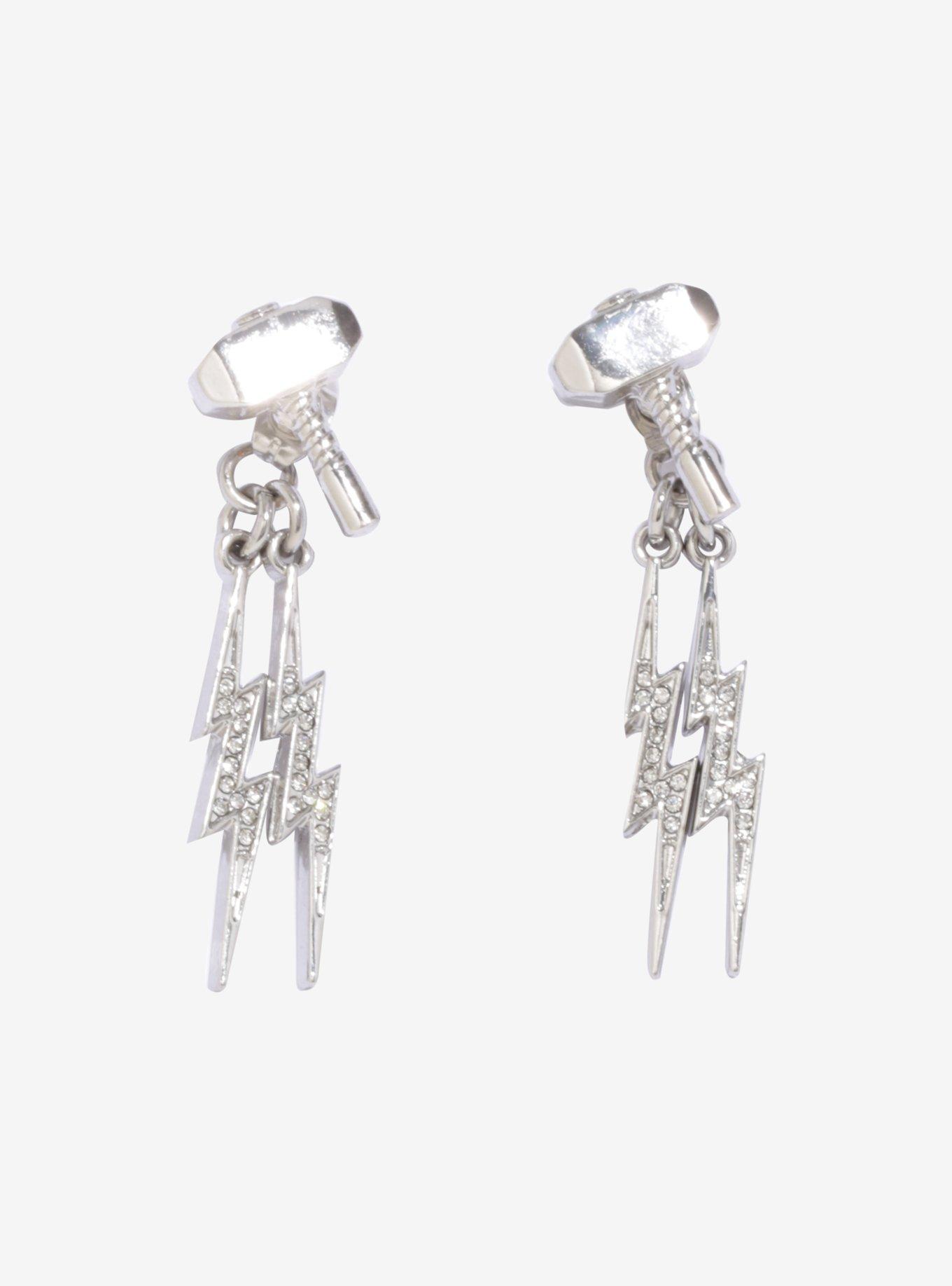 Marvel Thor Mjolnir Bolts Earrings, , alternate
