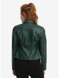 Her Universe Marvel Loki Green Faux Leather Girls Jacket, , alternate