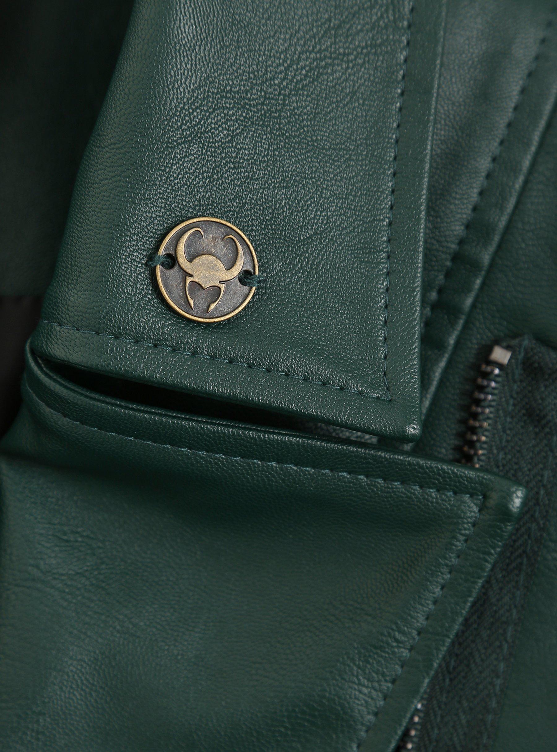 Her Universe Marvel Loki Green Faux Leather Girls Jacket, , alternate