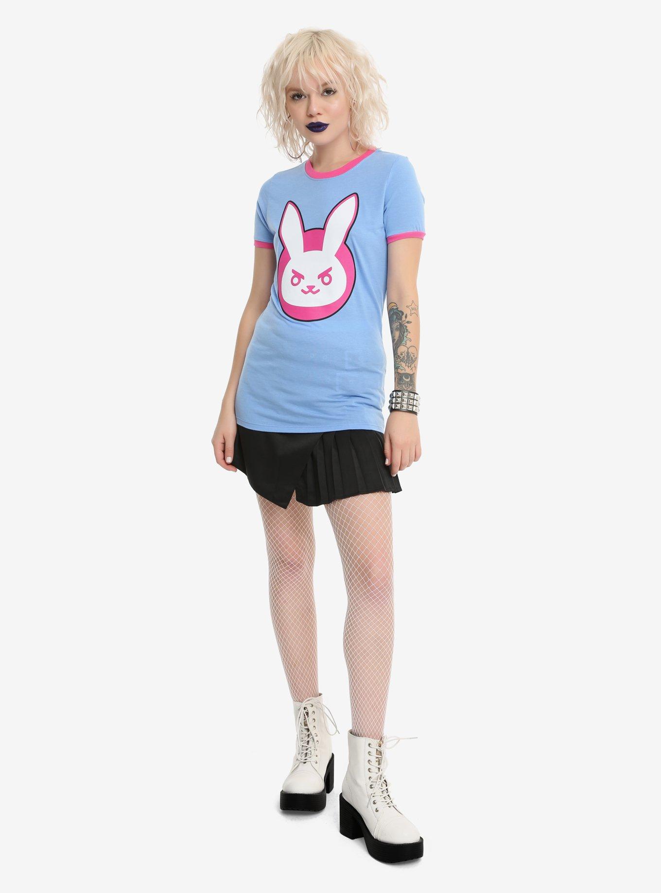 Overwatch D.Va Bunny Logo Girls Ringer T-Shirt, , alternate