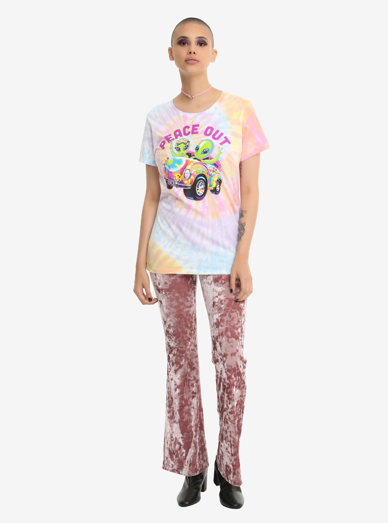 Lisa Frank Peace Out Tie Dye Girls T-Shirt, , alternate