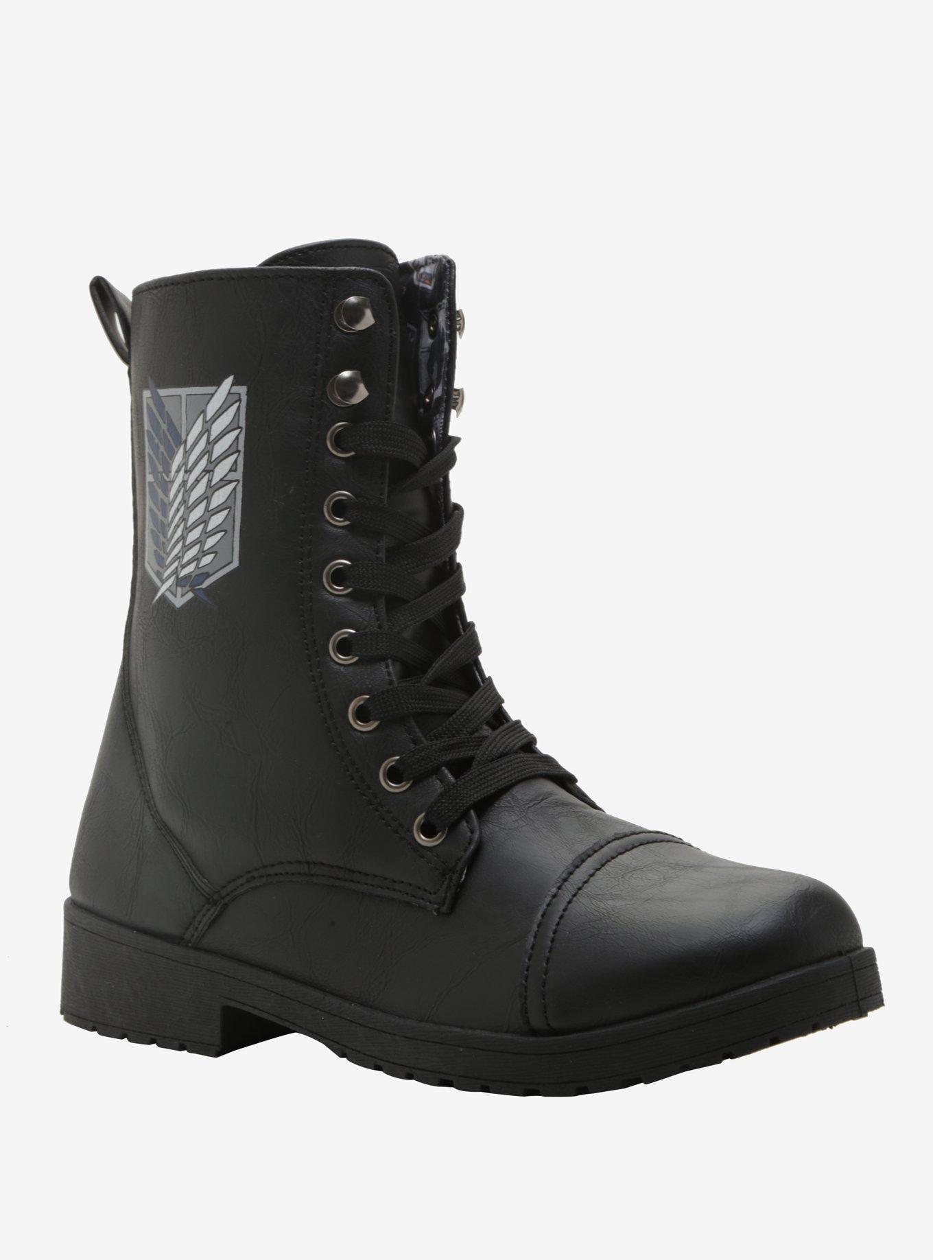 Attack On Titan Scout Badge Combat Boots, , alternate