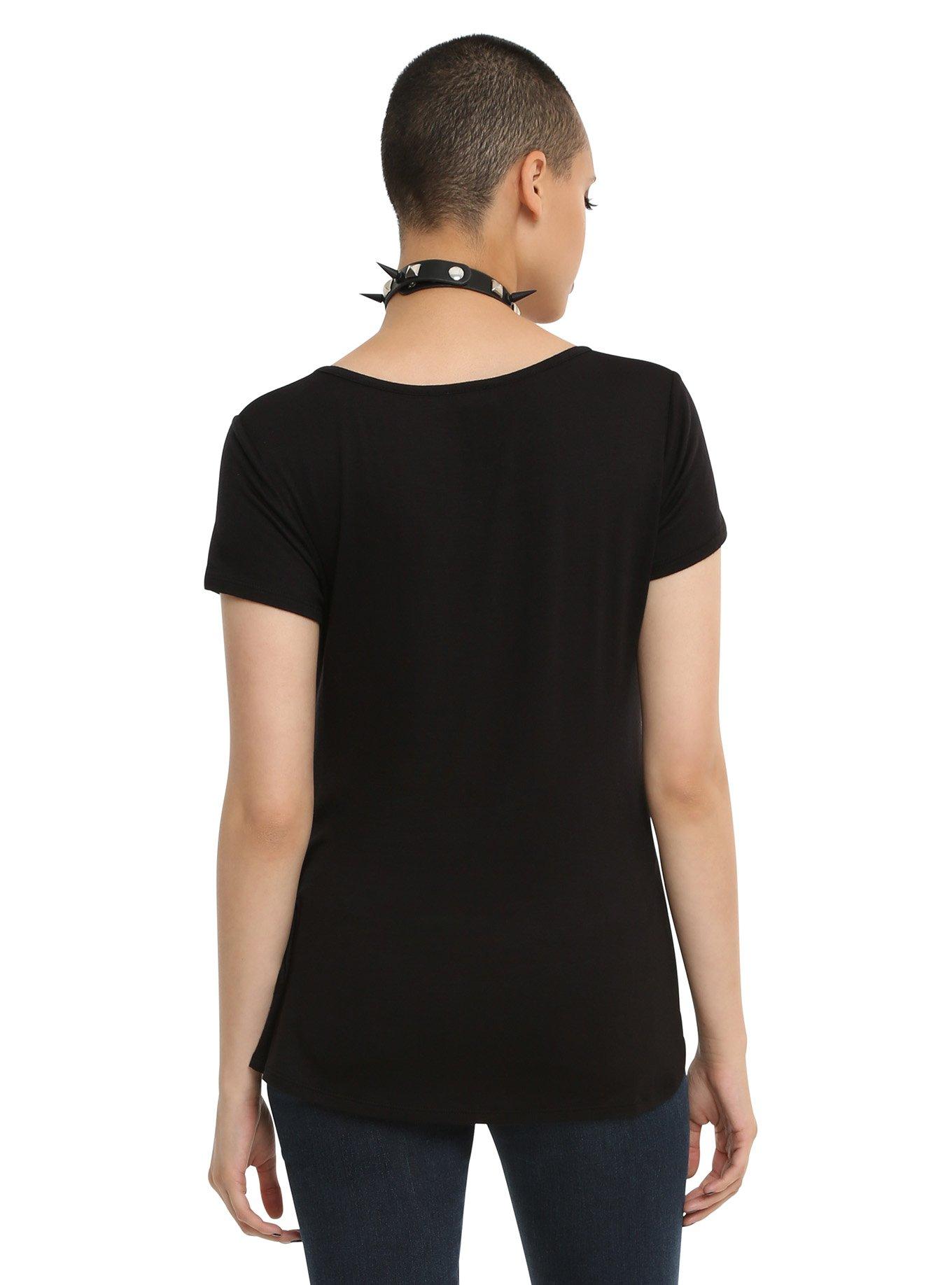 Black Fishnet Panel Girls Top | Hot Topic