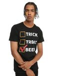 Halloween Trick Treat Beer Checklist T-Shirt, , alternate