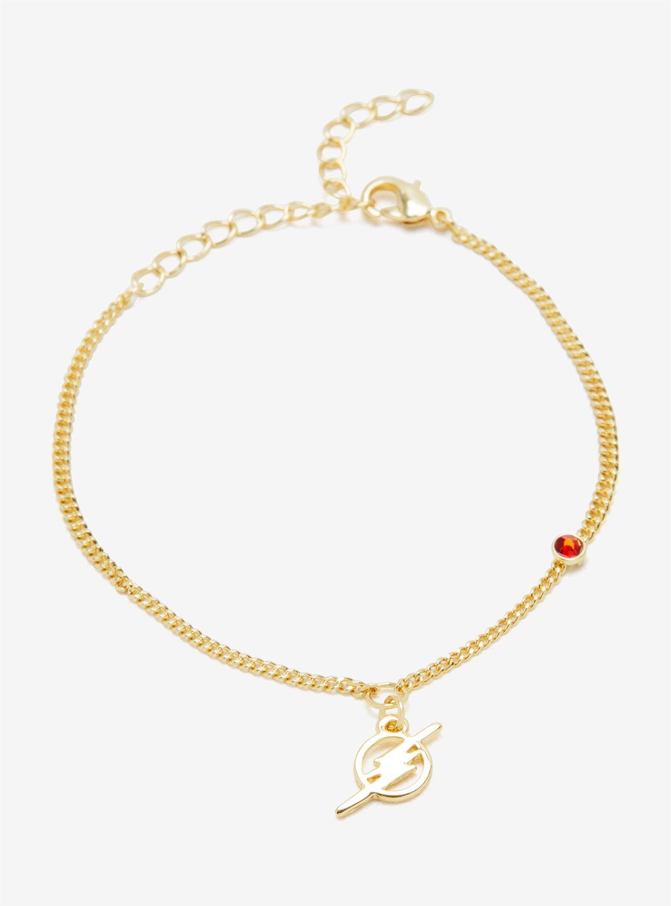 DC Comics The Flash Dainty Chain Stone Bracelet - BoxLunch Exclusive, , alternate