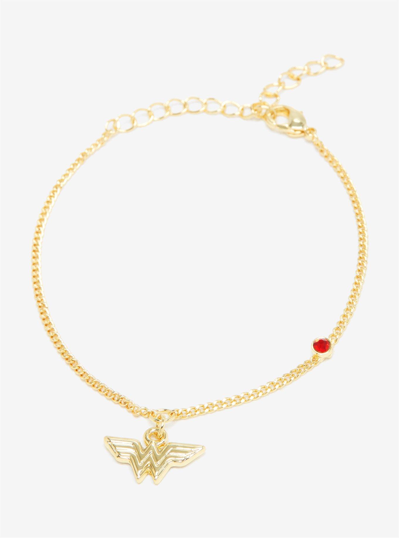 DC Comics Wonder Woman Dainty Gold Bracelet - BoxLunch Exclusive, , alternate