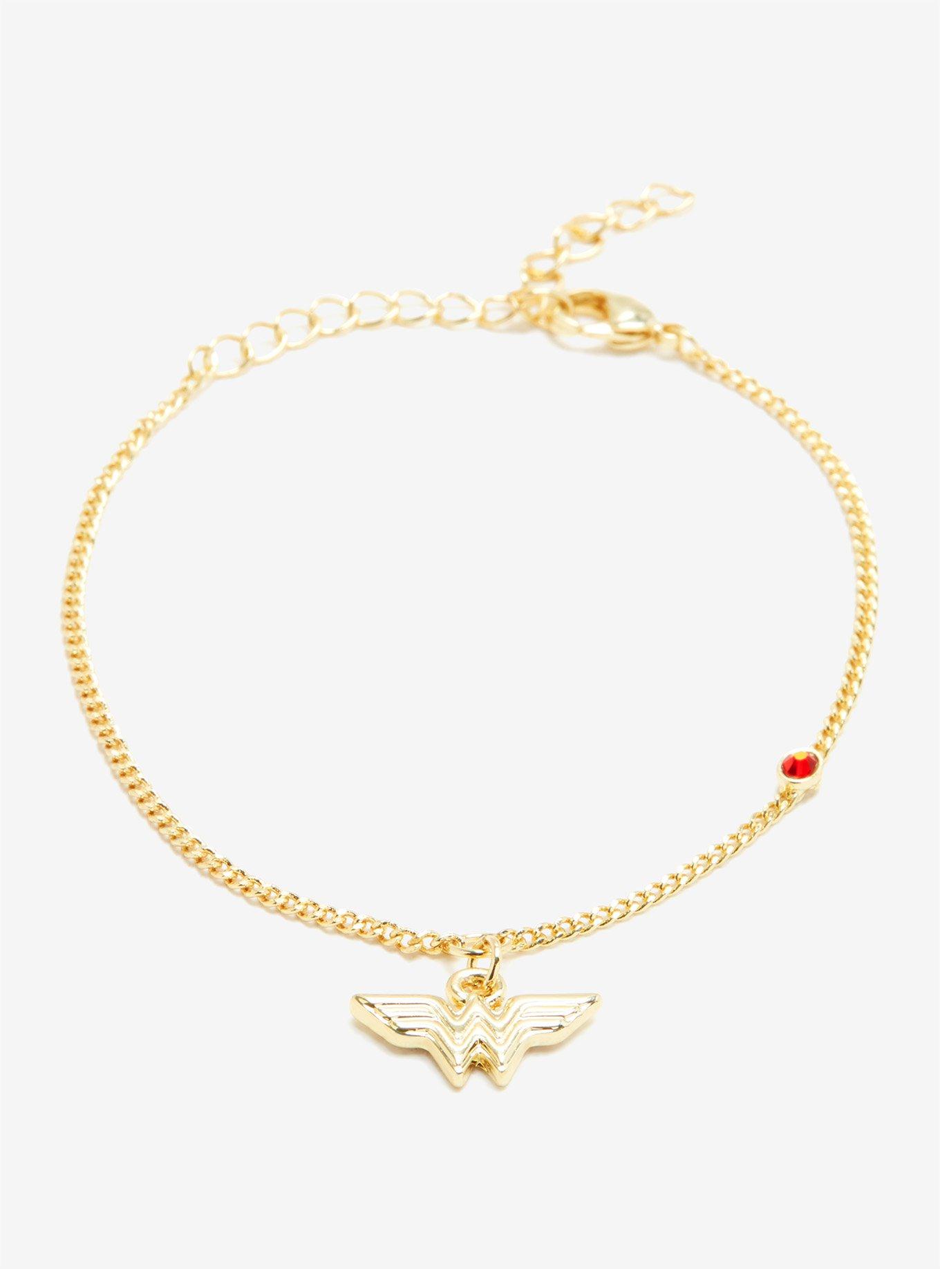 DC Comics Wonder Woman Dainty Gold Bracelet - BoxLunch Exclusive, , alternate