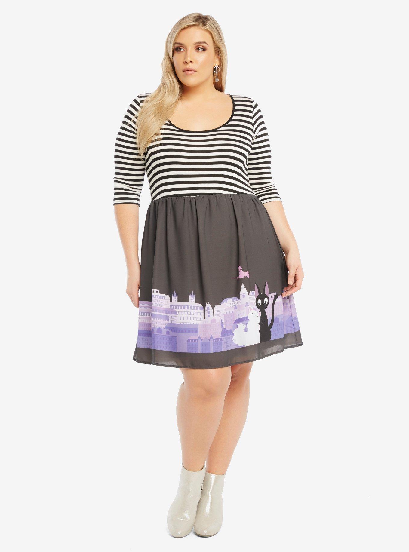 Studio Ghibli Kiki's Delivery Service Striped Top Dress Plus Size, , alternate