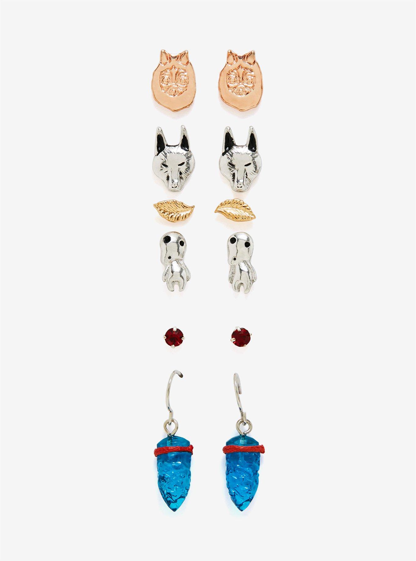 Her Universe Studio Ghibli Princess Mononoke Rose Gold Earring Set, , alternate