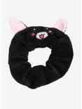 Fuzzy Black Cat Scrunchie, , alternate