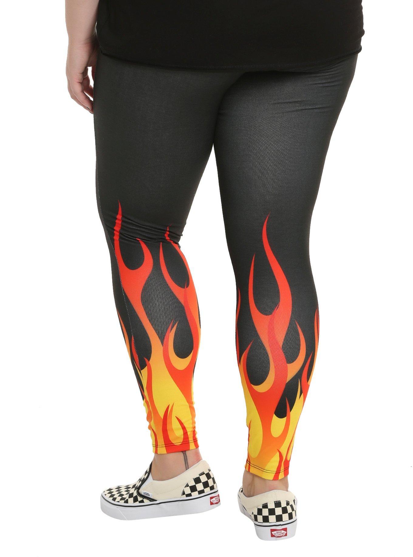 Blackheart Flame Leggings Plus Size, , alternate