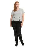 Double Lace-Up Girls Top Plus Size, , alternate