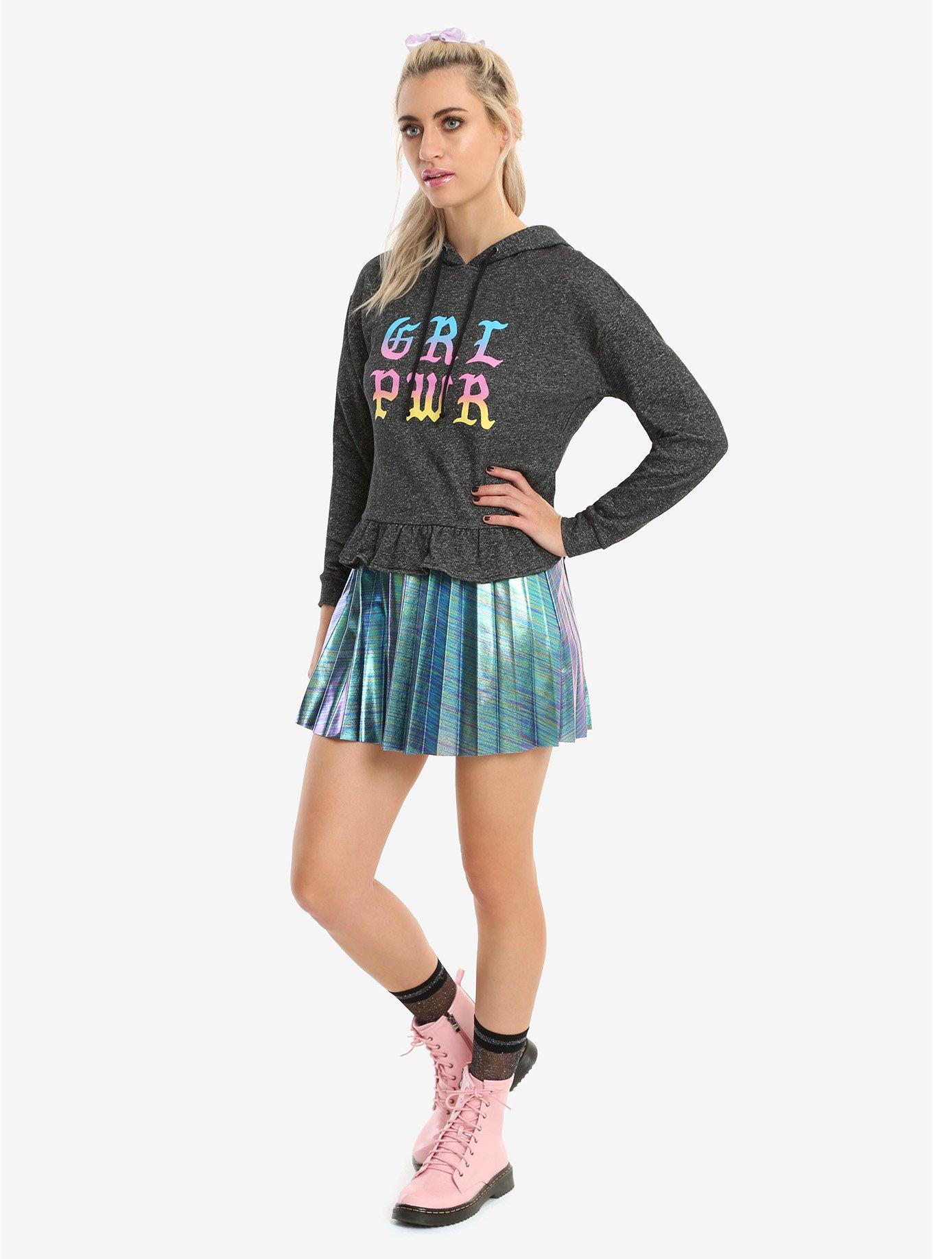 Grl Pwr Girls Crop Hoodie, , alternate