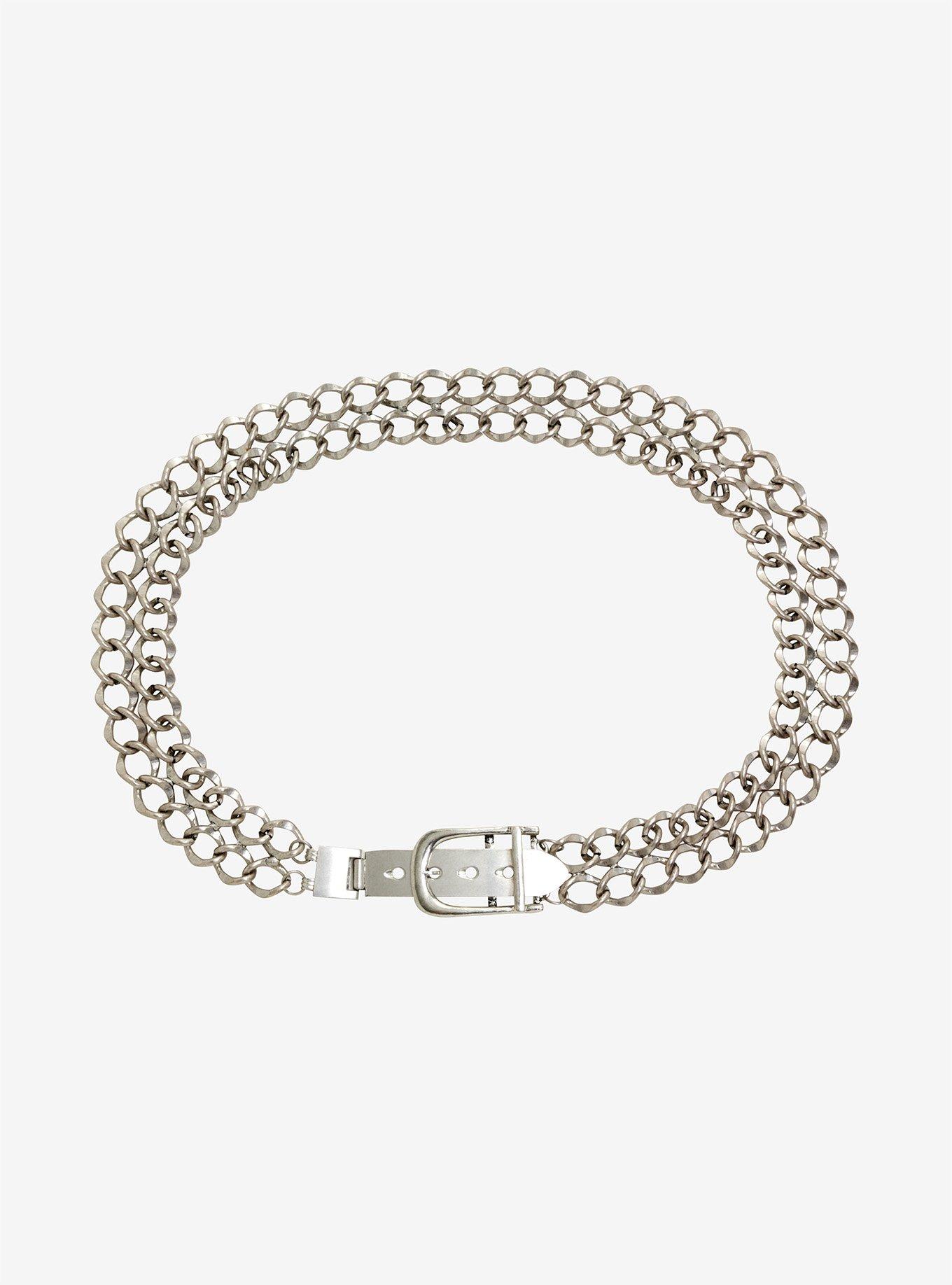 Silver Chain Link Belt, , alternate