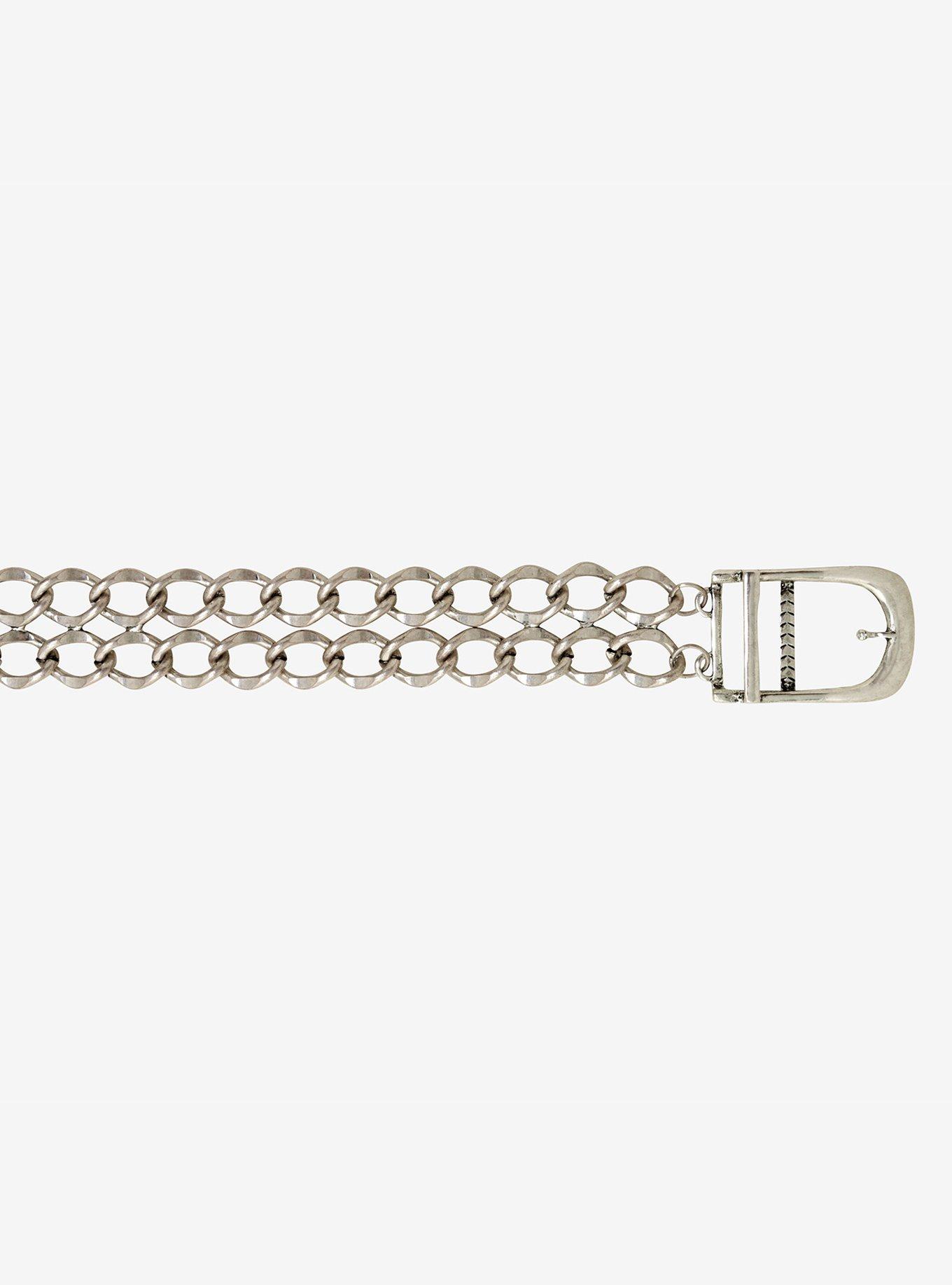 Silver Chain Link Belt, , alternate