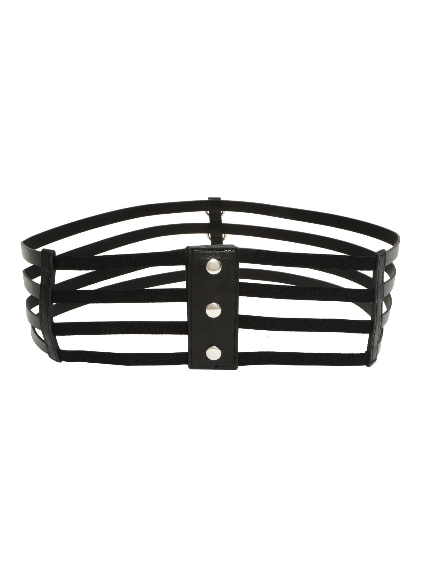 Four Strand Faux Leather Corset Belt, , alternate