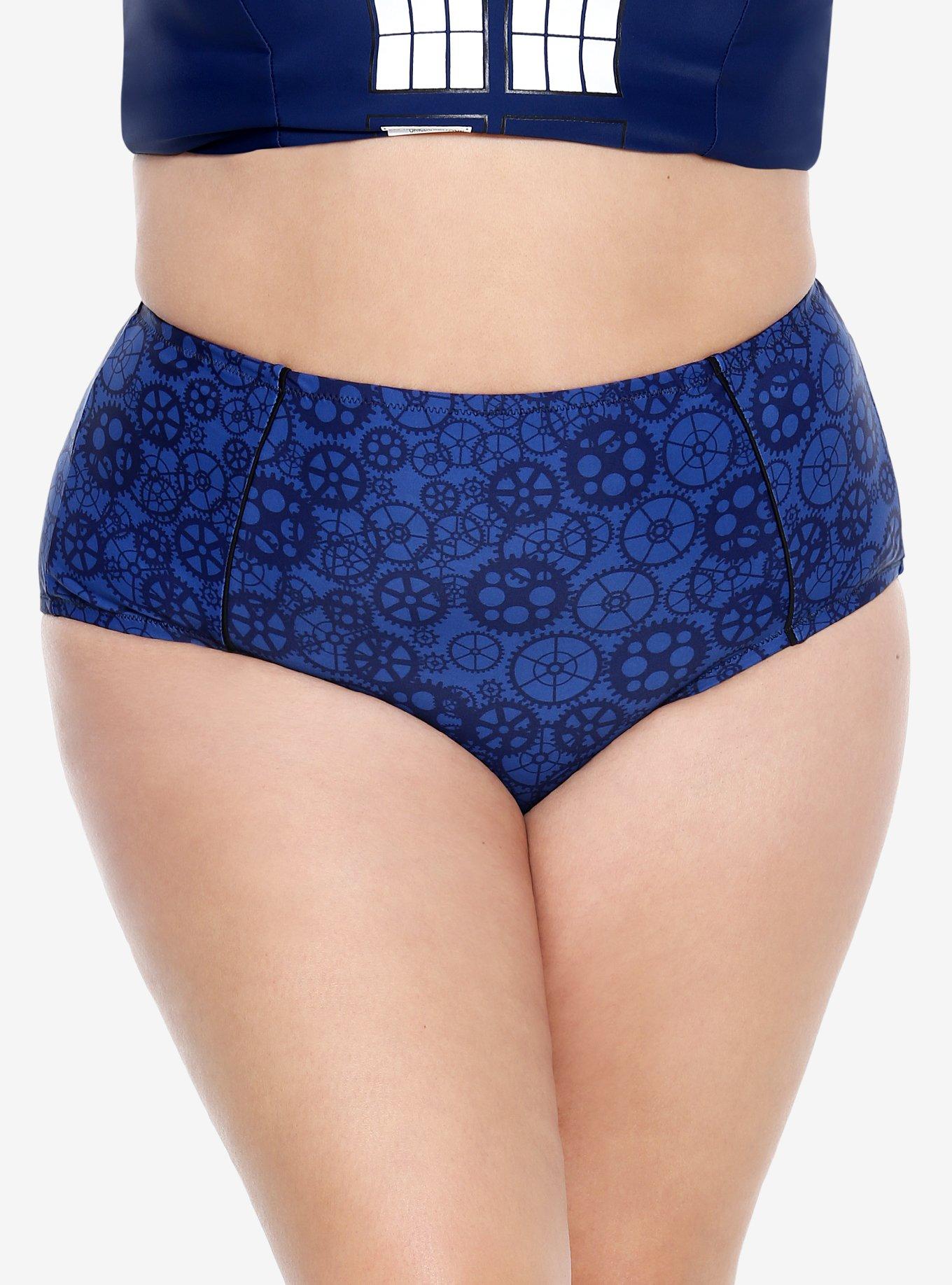 Doctor Who Gears Swim Bottoms Plus Size, BLUE, alternate