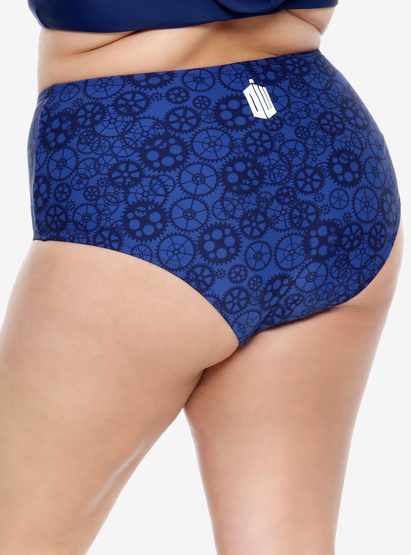 Doctor Who Gears Swim Bottoms Plus Size, BLUE, alternate