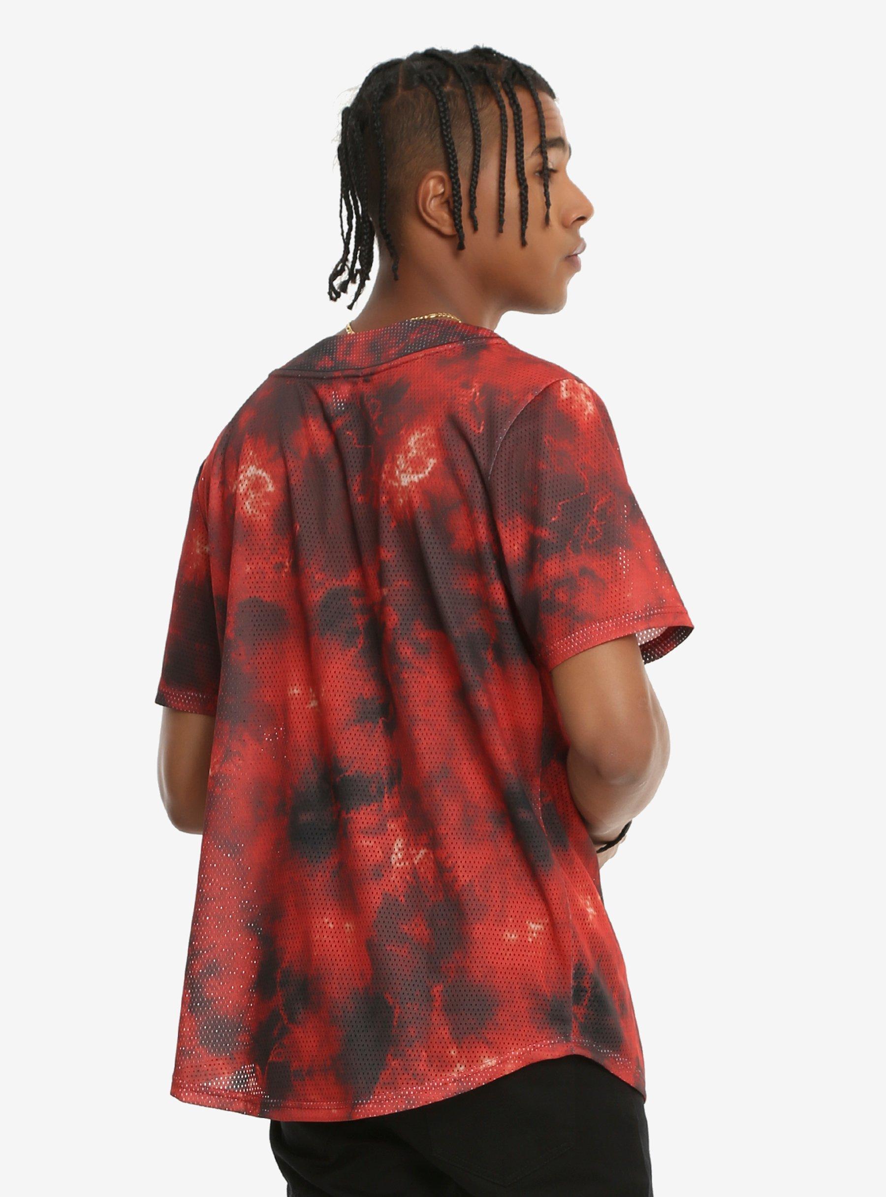 Red Tie Dye Baseball Jersey, , alternate