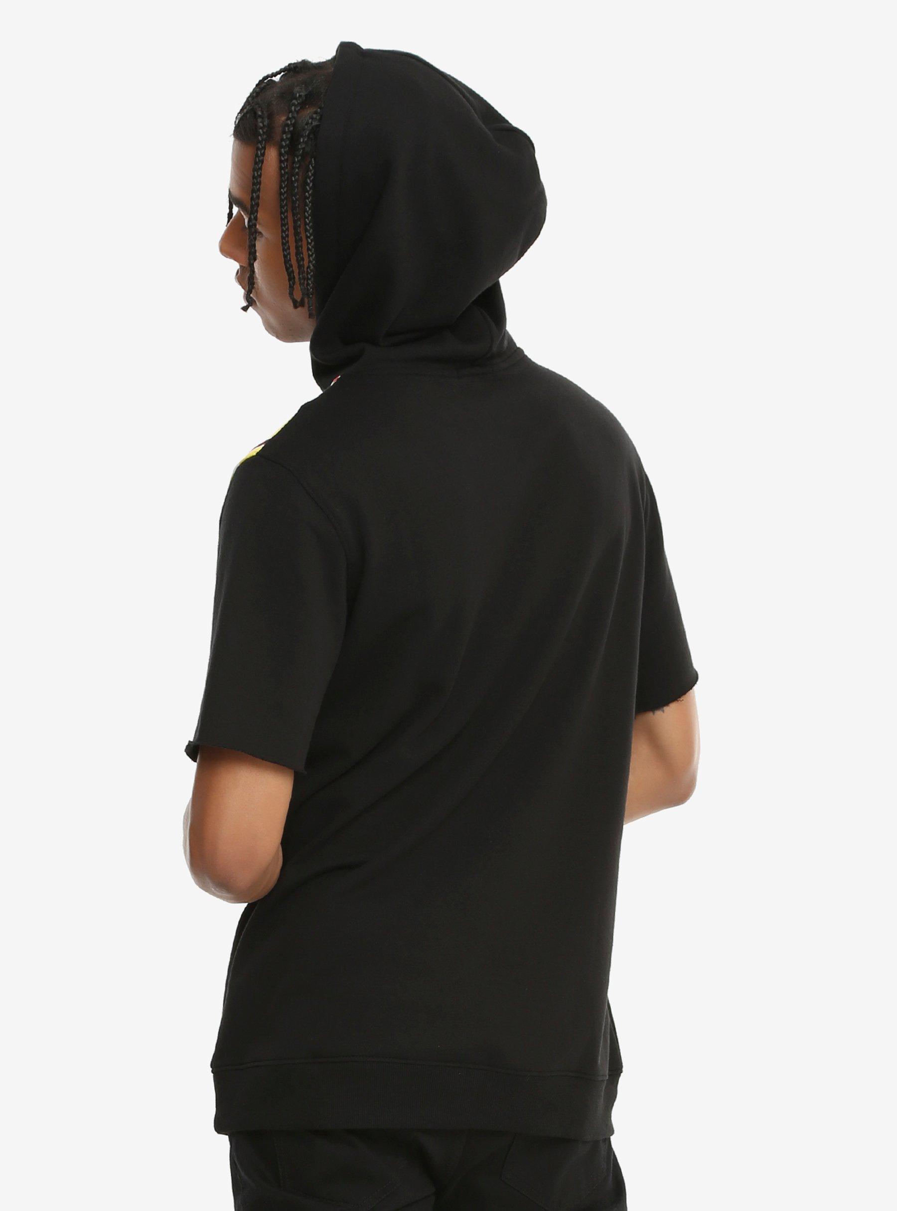 Flame Shoulder Short-Sleeved Hoodie, , alternate