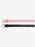 Black & Pink Glitter Belt Set, , alternate