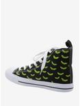 Black & Green Bat Print Hi-Top Sneakers, , alternate