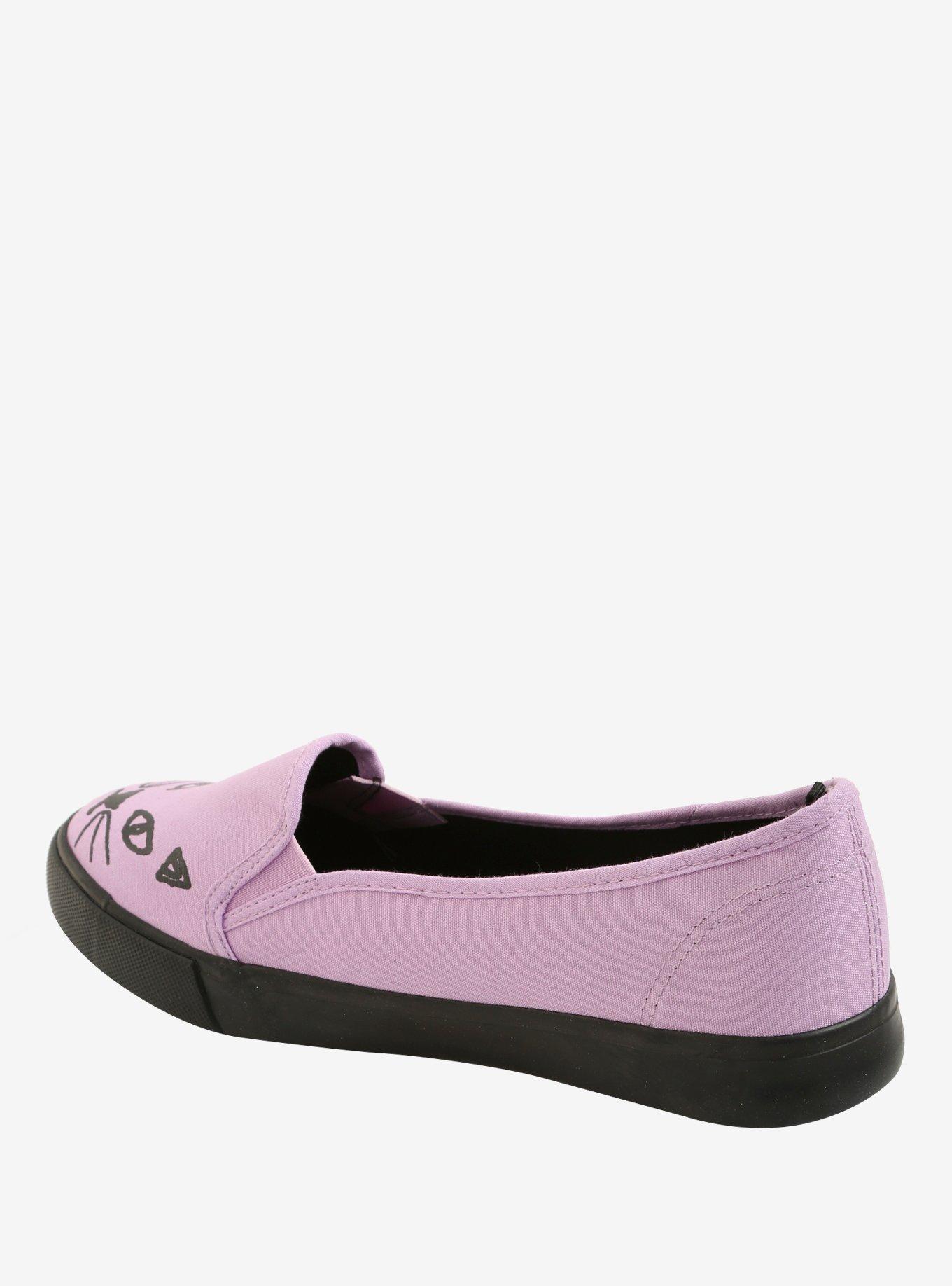 Lavender Cat Slip-Ons, , alternate