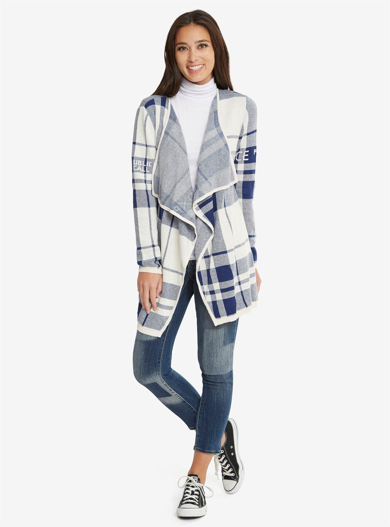 Doctor Who Plaid Flyaway Cardigan, , alternate