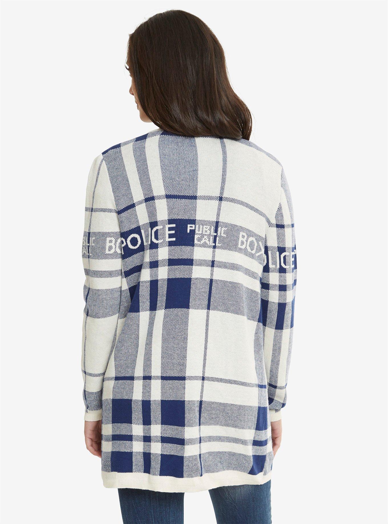 Doctor Who Plaid Flyaway Cardigan, , alternate