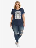 Doctor Who Navy TARDIS Plaid Sleeve T-Shirt Plus Size, , alternate