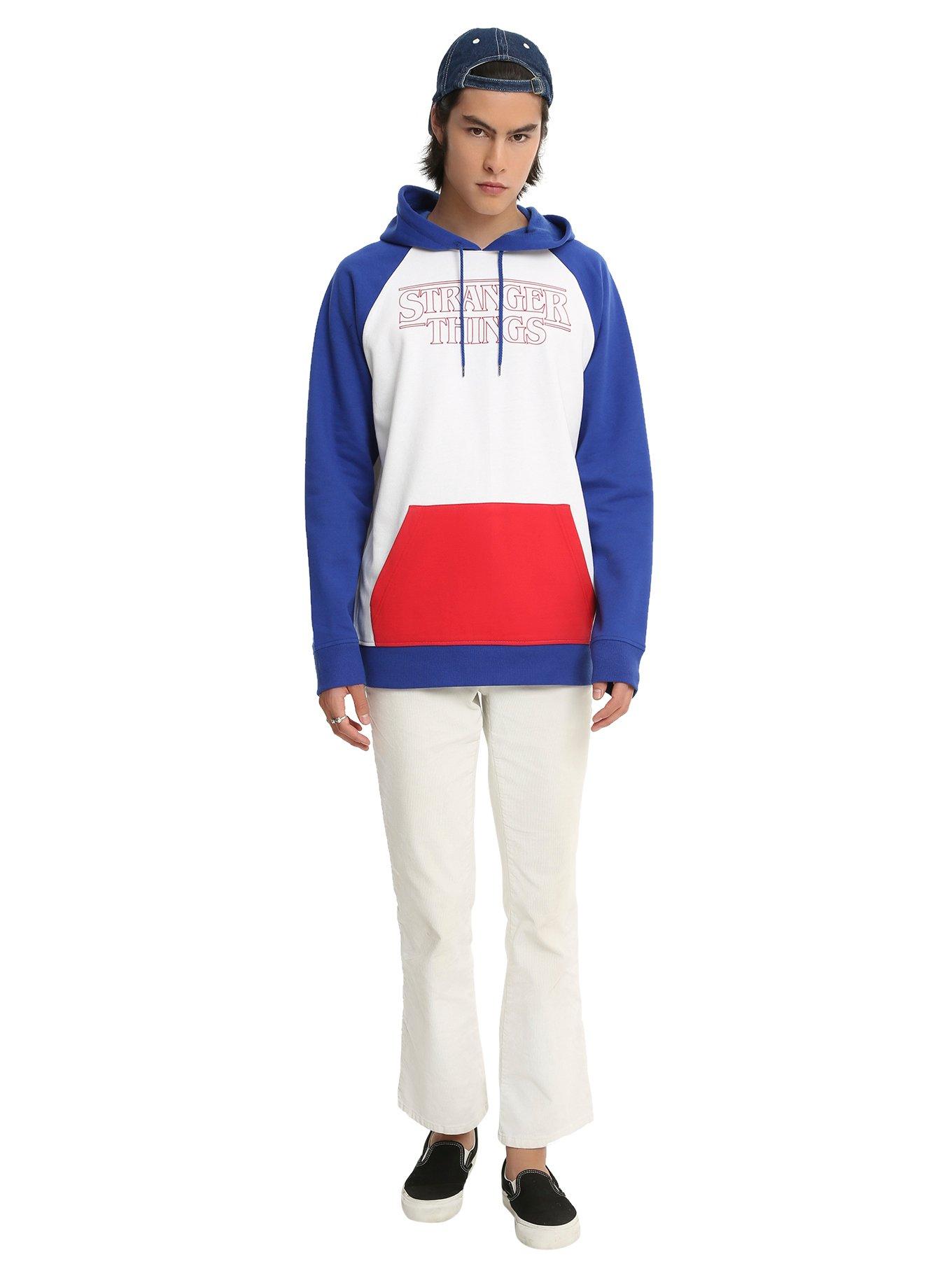 Stranger Things Blue Red & White Logo Hoodie, , alternate