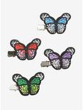 Blackheart Embroidered Butterfly Hair Clips, , alternate