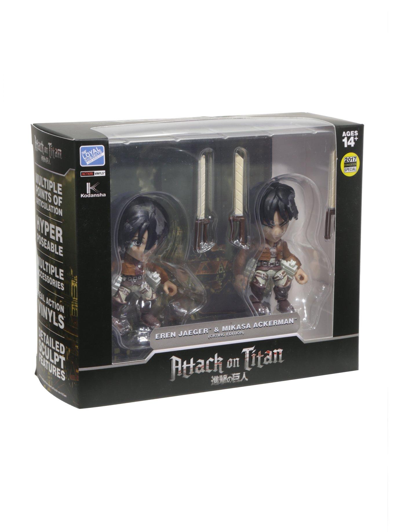 The Loyal Subjects Attack On Titan Eren Mikasa Crying Edition Vinyl Figure Set Summer Convention Exclusive, , alternate