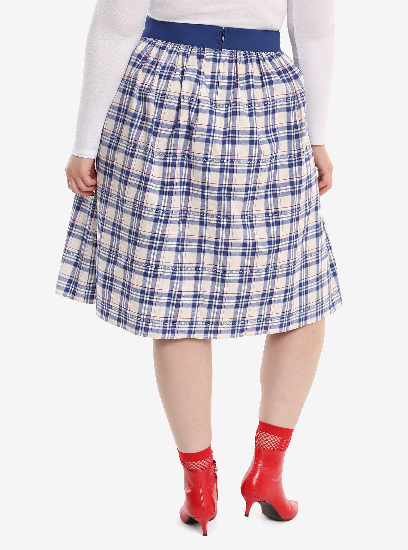 Her Universe Doctor Who Plaid Skirt Plus Size, , alternate