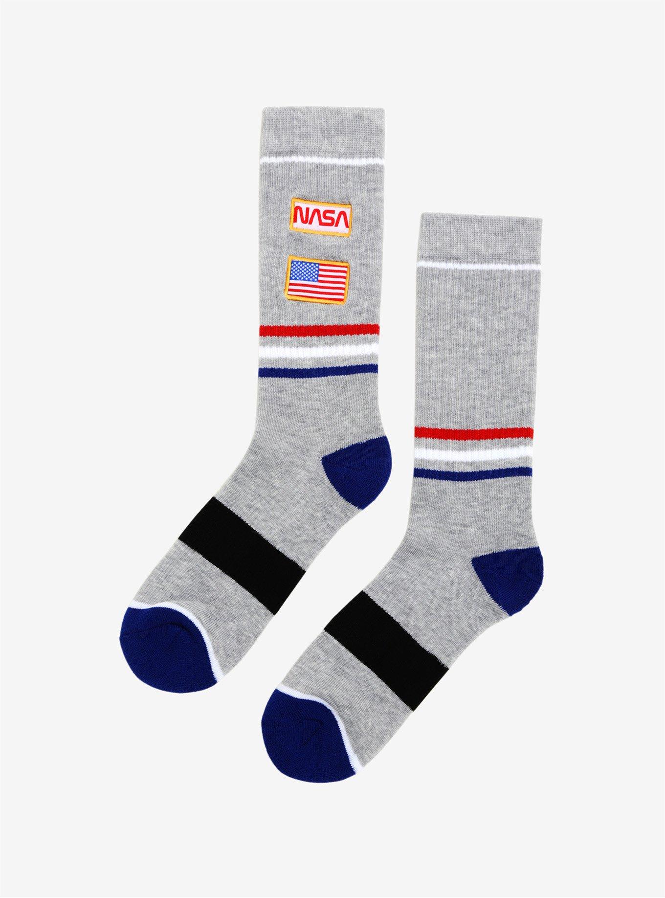 NASA Grey Patches Socks, , alternate
