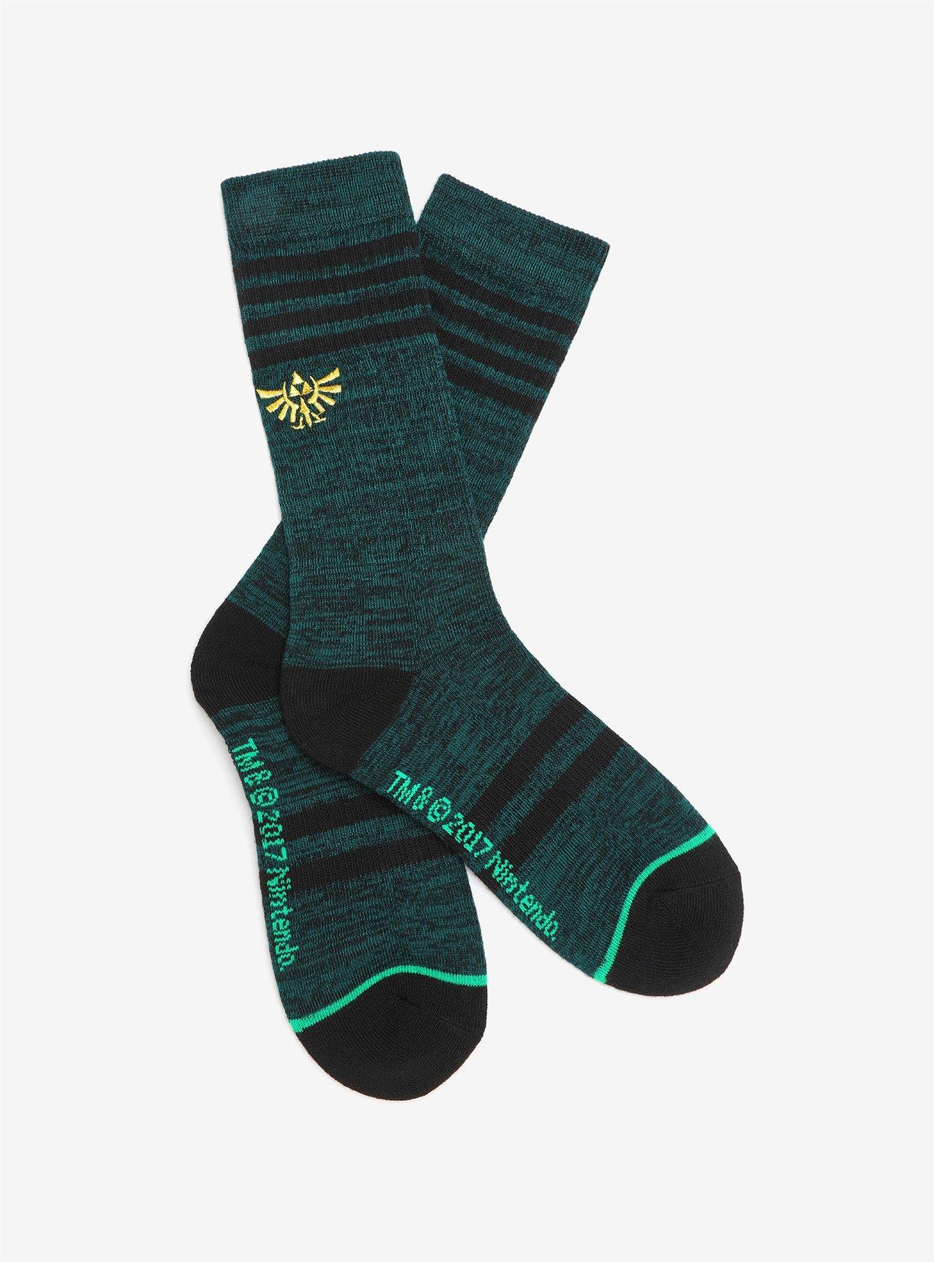 Nintendo The Legend Of Zelda Emroidered Crew Socks, , alternate