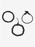 Black Beaded & Cord Guys Bracelet Set, , alternate