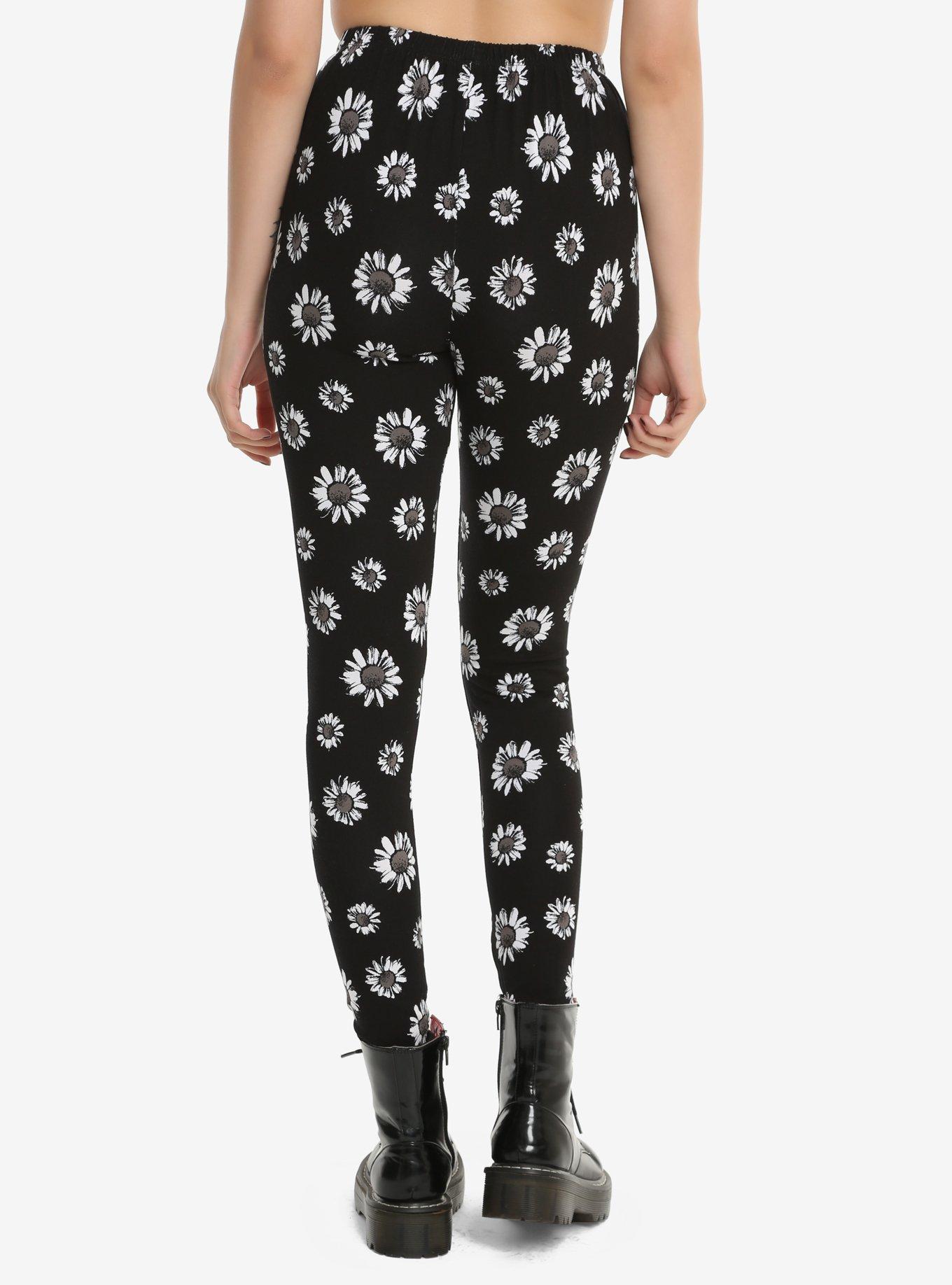 Blackheart Daisy Print Leggings, , alternate