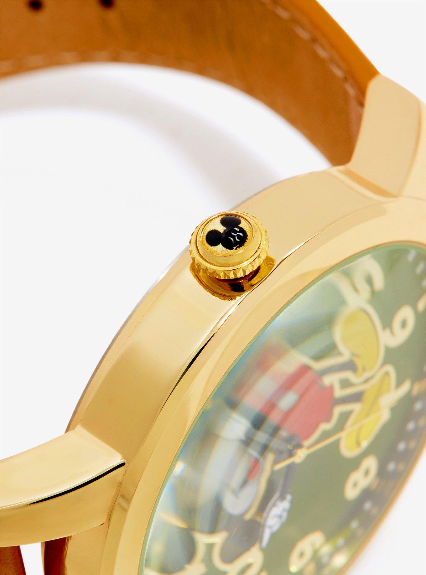 Disney Mickey Mouse Vintage Tan Leather Watch - BoxLunch Exclusive, , alternate