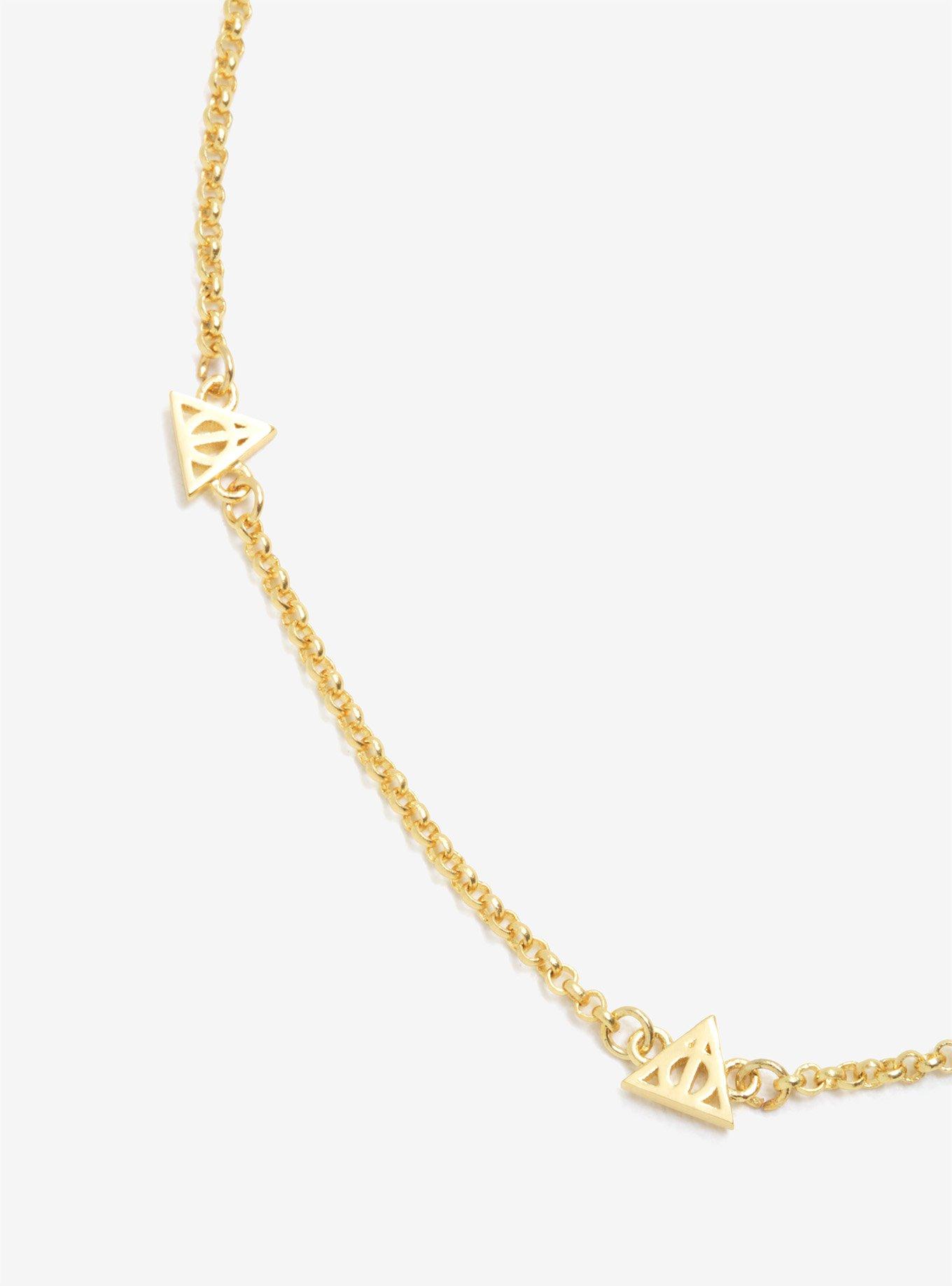 Harry Potter Deathly Hallows Gold Chain Choker, , alternate