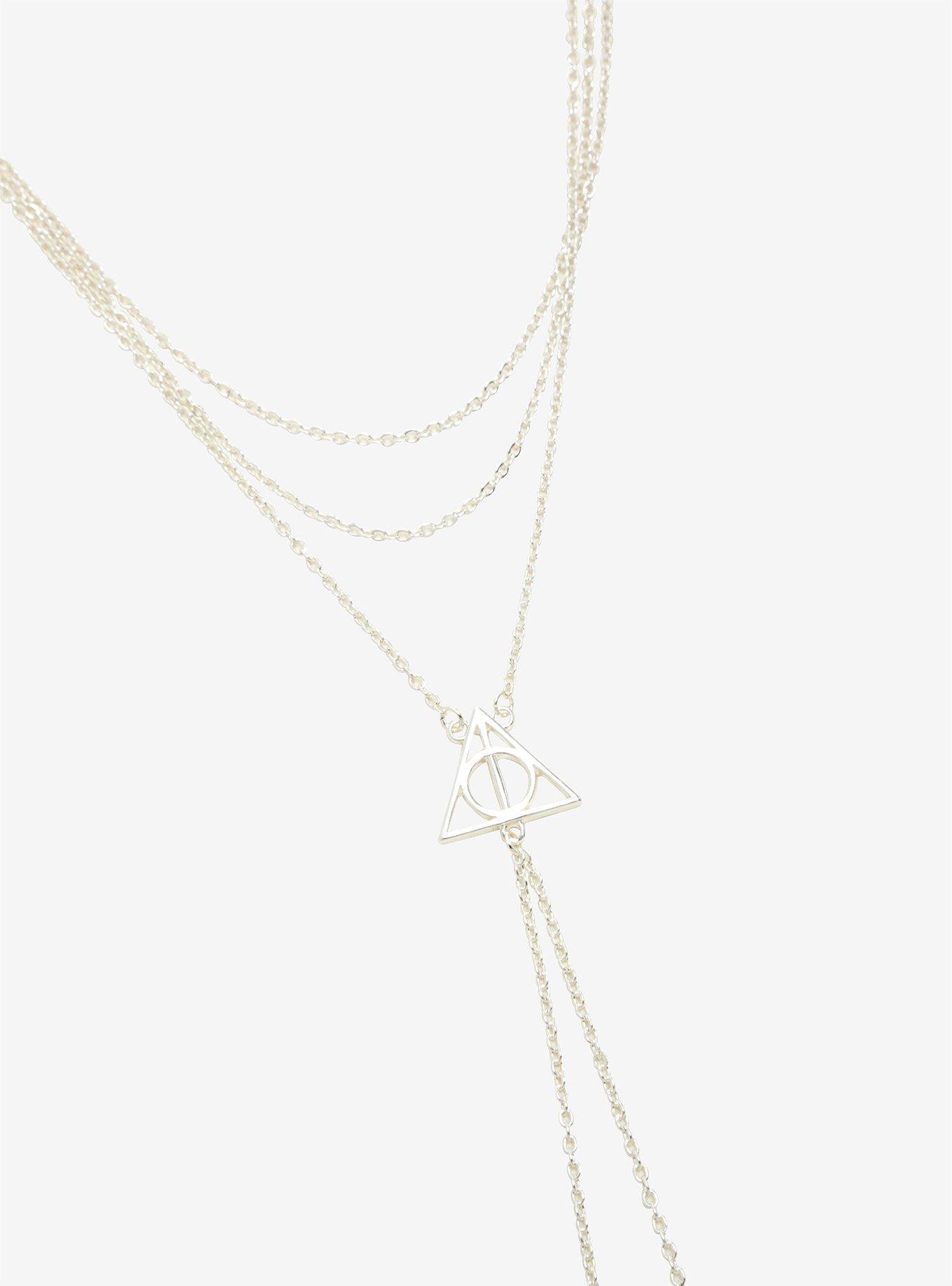 Harry Potter Deathly Hallows Layered Necklace - BoxLunch Exclusive, , alternate
