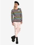Pastel Stripe Unicorn Girls Sweater, , alternate