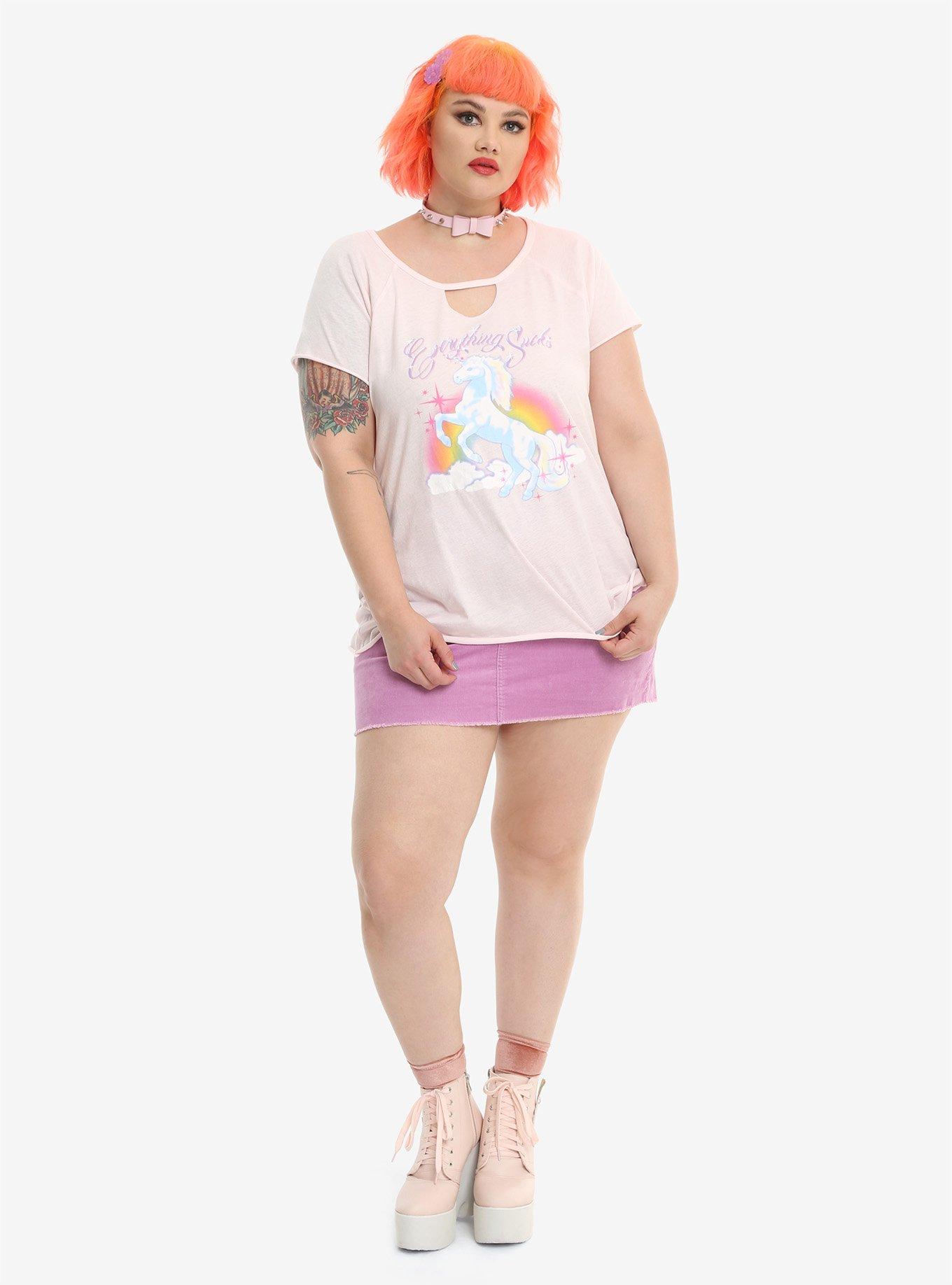 Unicorn Everything Sucks Girls Top Plus Size, , alternate