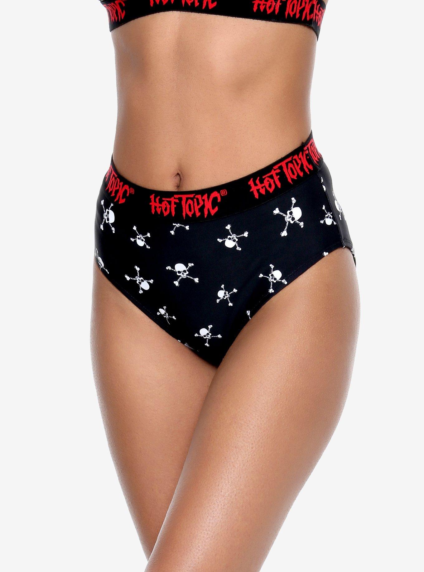 Hot Topic Skull Swim Bottoms, BLACK, alternate