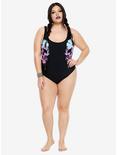 Ombre Dripping Skulls Swimsuit Plus Size, , alternate