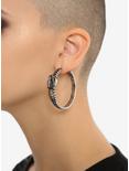 Blackheart Silver Zipper Hoop Earrings, , alternate