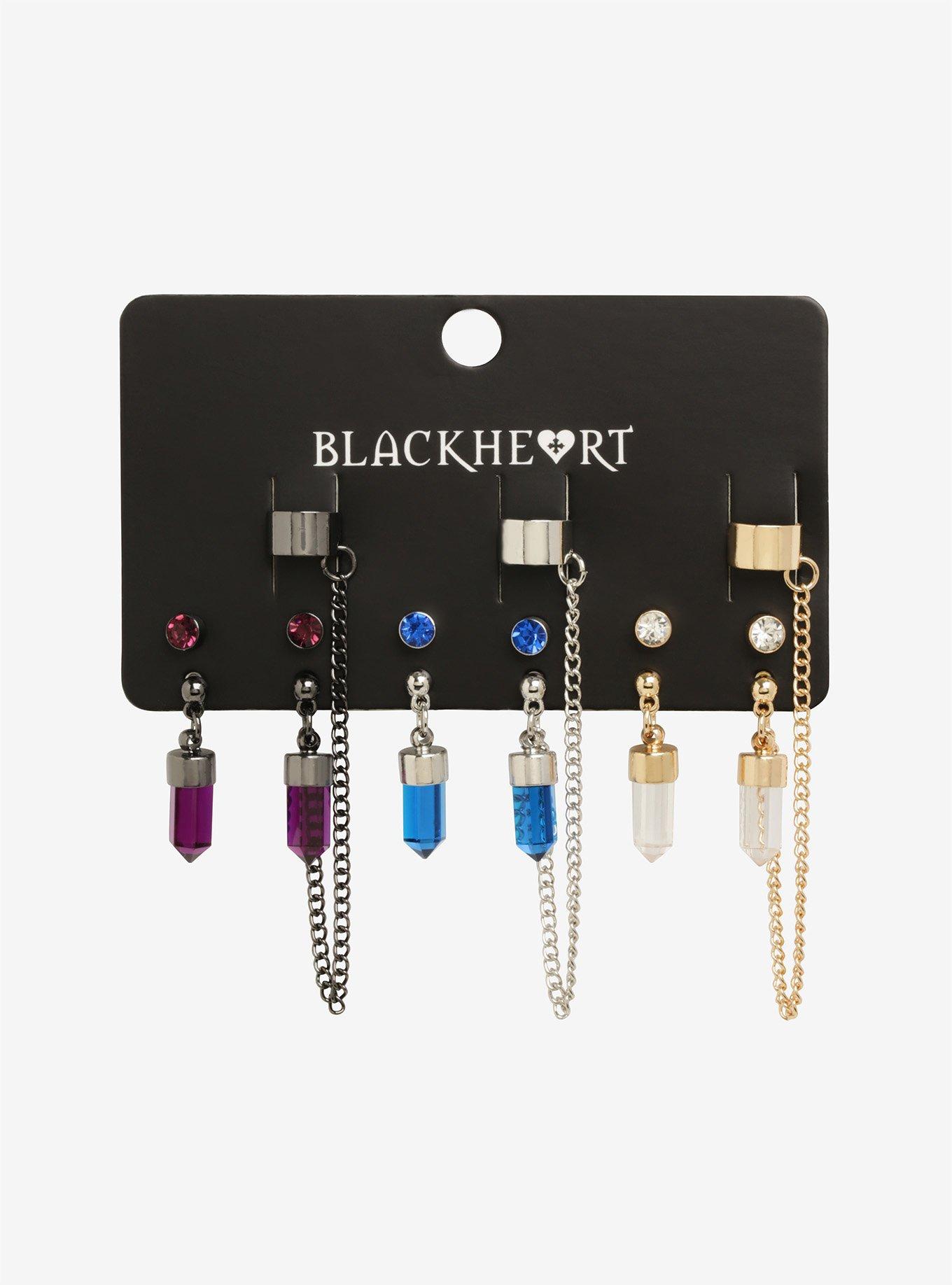 Blackheart Crystals Ear Cuff Set, , alternate