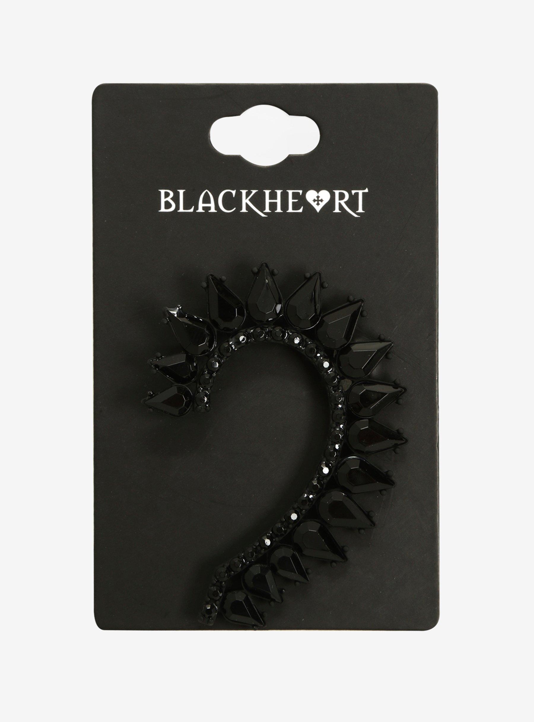 Blackheart Black Gem Ear Cuff, , alternate